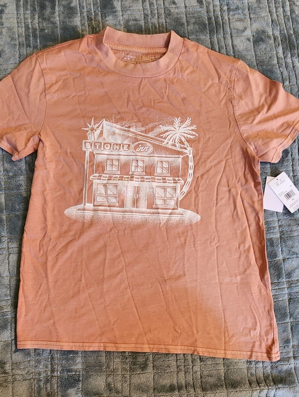 Volcom Womens Stone Inn Vintage Retro Graphic Tee - Dusty Pink/Coral, XS